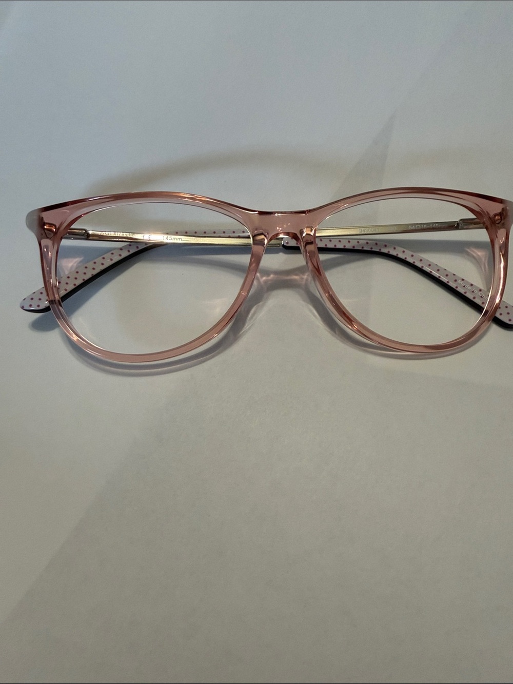 Isaac Mizrahi Translucent Pink Rounded Optical Frames